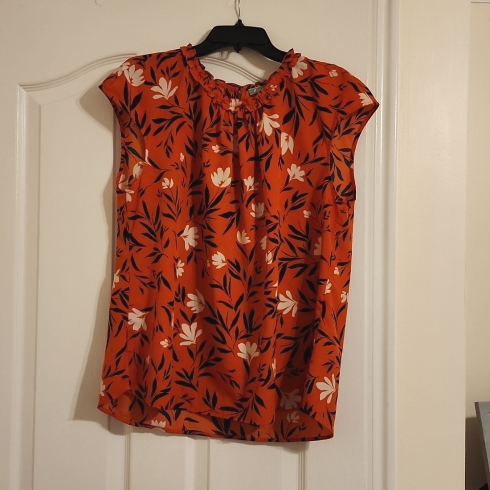 Daniel Rainn, Emela Ruffle Neckline Blouse, XL